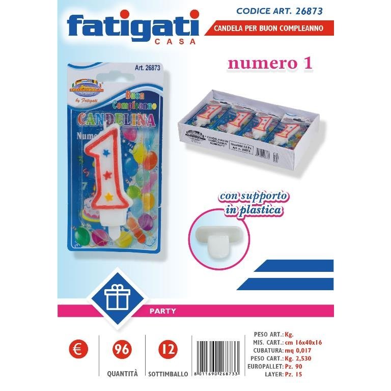 Fatigati Candelina Party Numero 1 (26873)