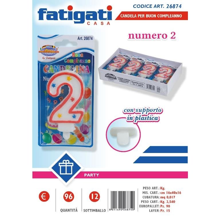 Fatigati Candelina Party Numero 2 (26874)