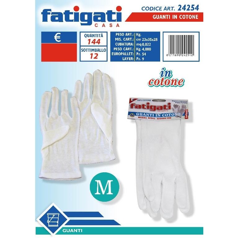 Fatigati Guanti in Cotone M (24254)