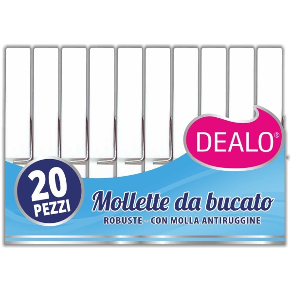 Dealo Mollette Plastica Bianche x 20