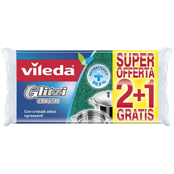 Vileda Glitzi Spugna Abrasiva 2+1