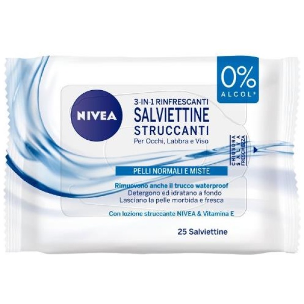 Nivea Salviette Struccanti x 25 Rinfrescanti