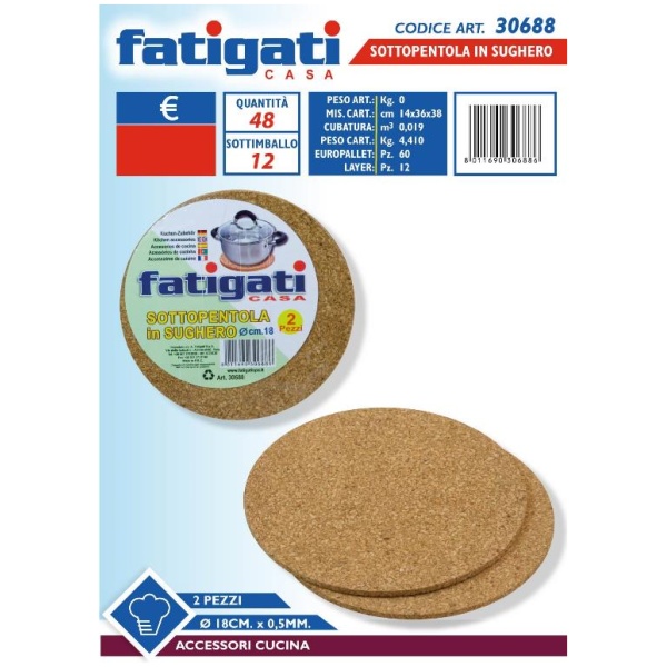 Fatigati Sottopentola Tondo D 18x0,5mm 2pz (30688)