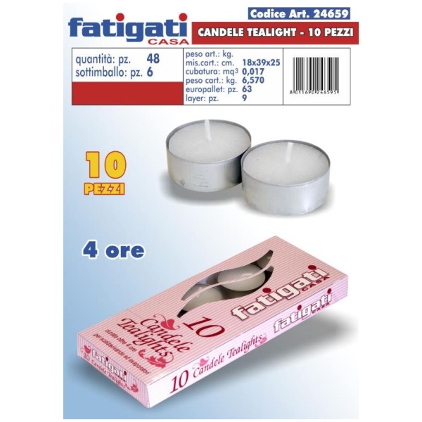 Fatigati Candele Tealight x 10 (24659)