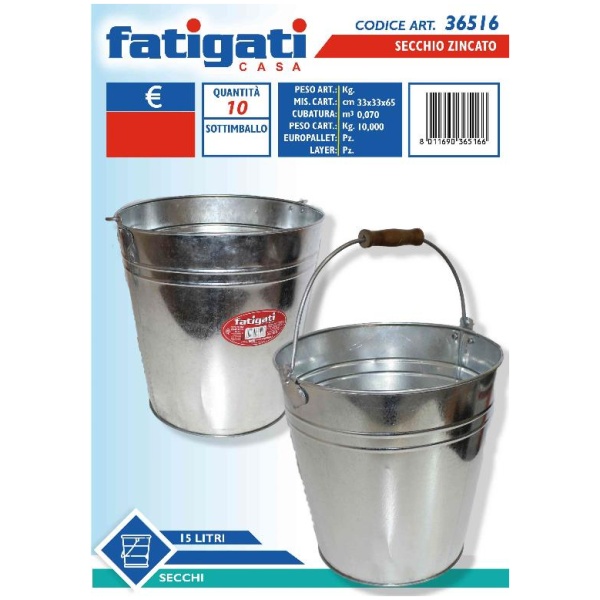 Fatigati Secchio Zincato 15lt. (36516)