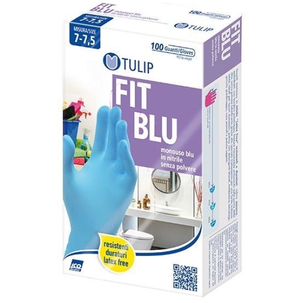 Tulip Guanti Nitrile Fit Blu x 100 M