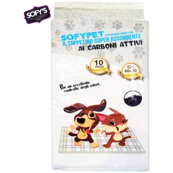 Sofypet Tappetini Animali Carboni Attivi 60x90 x 10pz