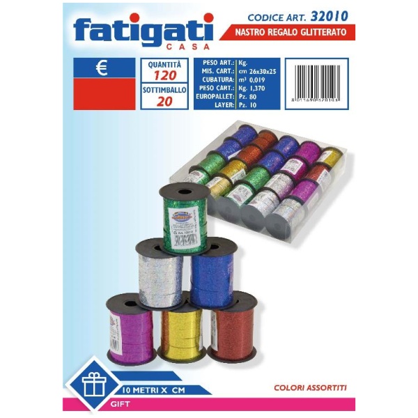 Fatigati Nastro Regalo Glitterato 10mt (32010)