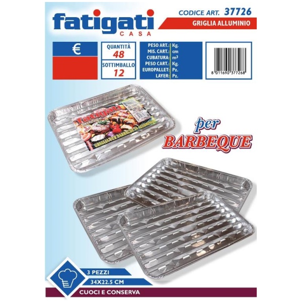 Fatigati Griglia Alluminio Barbecue 3pz (37726)