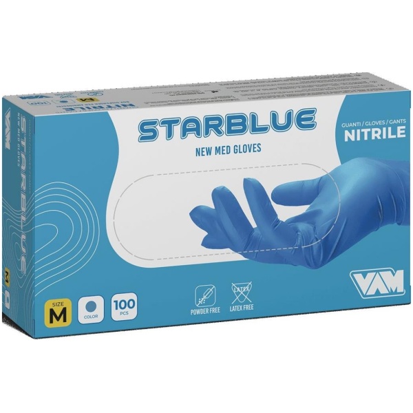 New Med Guanti Nitrile Starblue x 100 S