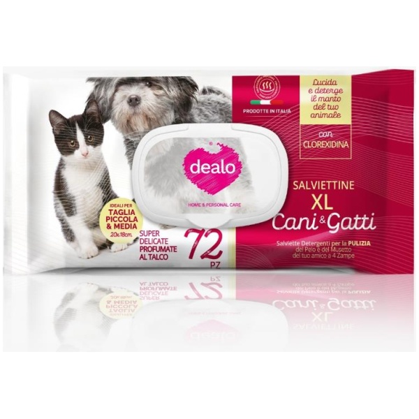 Dealo Salviettine XL Cani & Gatti x 72