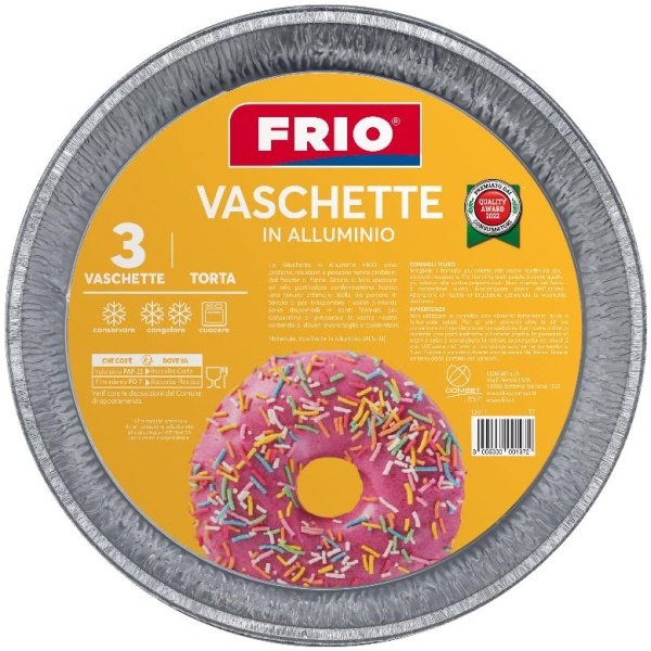 Frio Vaschette Alluminio Torta x 3