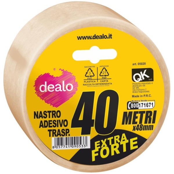 Dealo Nastro Adesivo Trasparente 40mt