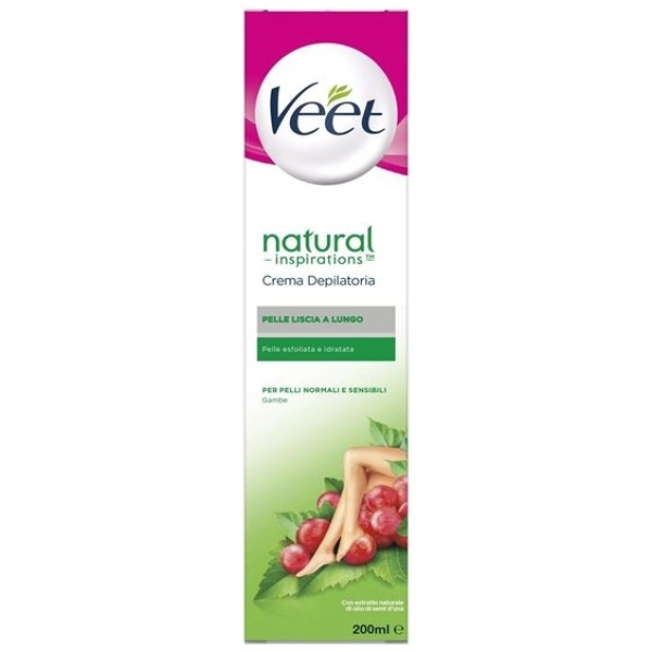 Veet Natural Inspiration Crema 200ml Pelli Normali e Sensibili