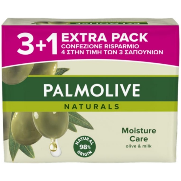 Palmolive Naturals Sapone 90gr x 3+1 Moisture Care Olive & Milk