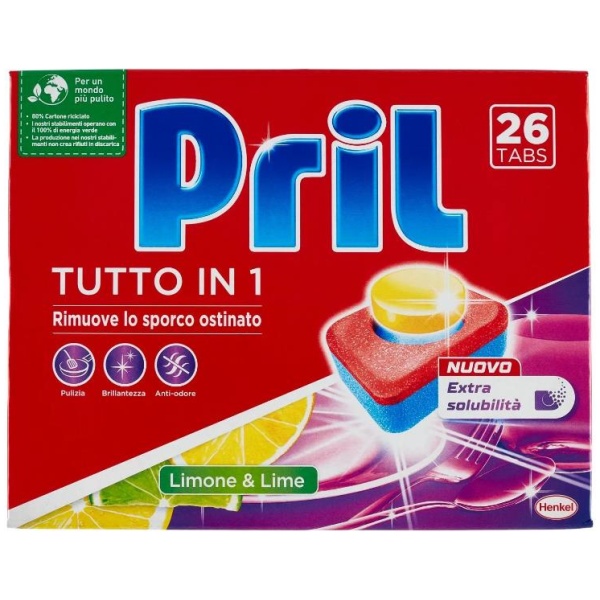 Pril Tutto in 1 Tabs x 26 Limone & Lime