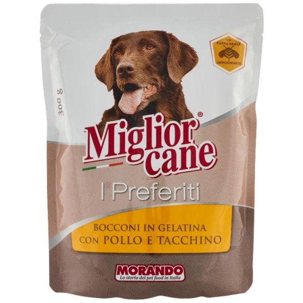 Miglior Cane Bocconi in Gelatina 300gr Pollo e Tacchino