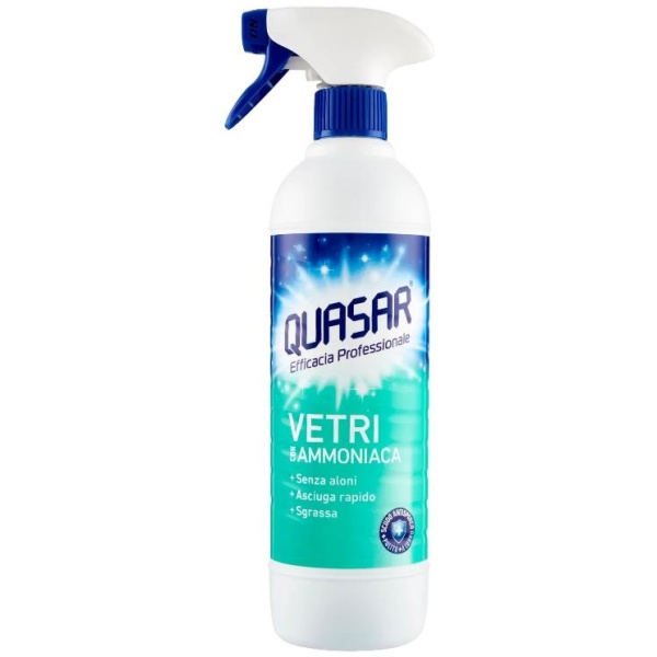 Quasar Vetri con Ammoniaca 580ml Completo