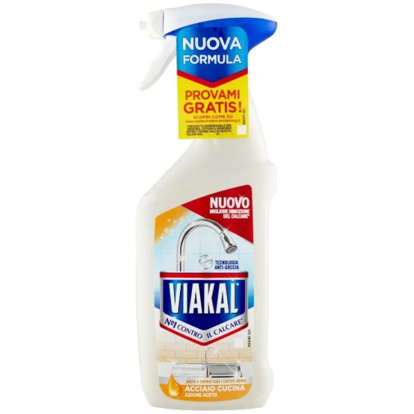 Viakal Spray 470ml Acciaio Cucina Aceto