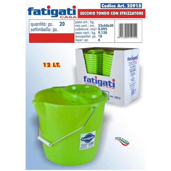 Fatigati Secchio + Strizzatore 12lt (25915)