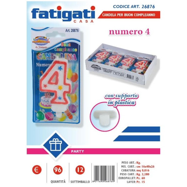 Fatigati Candelina Party Numero 4 (26876)