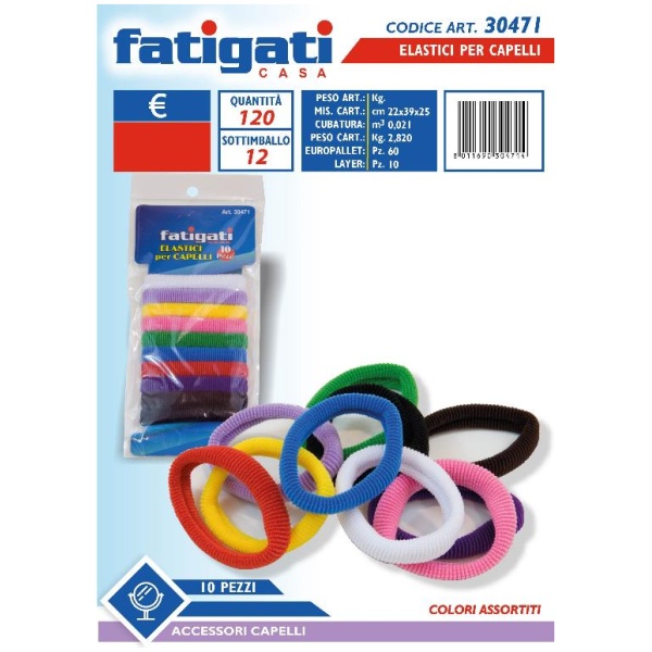 Fatigati Elastici per Capelli 10pz (30471)