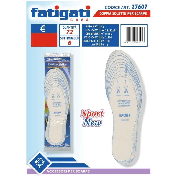 Fatigati Coppia Solette Scarpe Sport (27607)