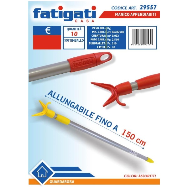 Fatigati Manico Appendiabiti Allungabile 150cm (29557)