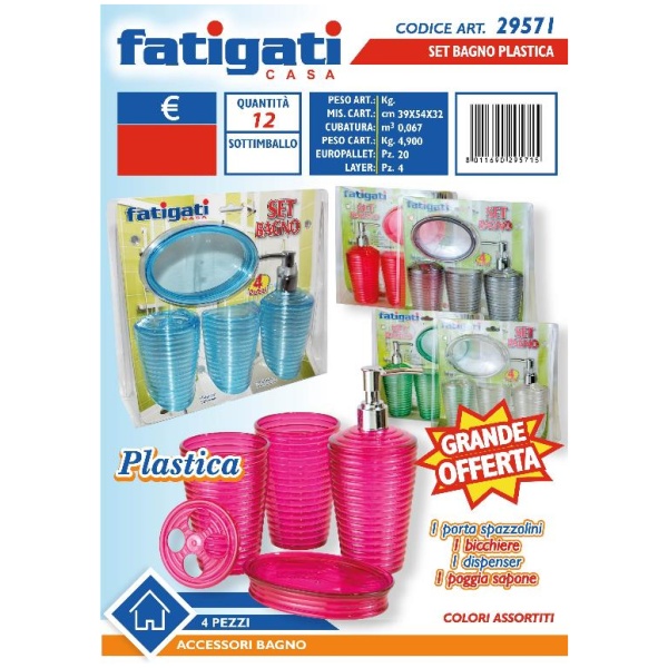 Fatigati Set Bagno Plastica x 4 (29571)