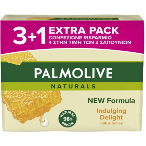 Palmolive Naturals Sapone 90gr x 3+1 Indulging Delight Milk & Honey