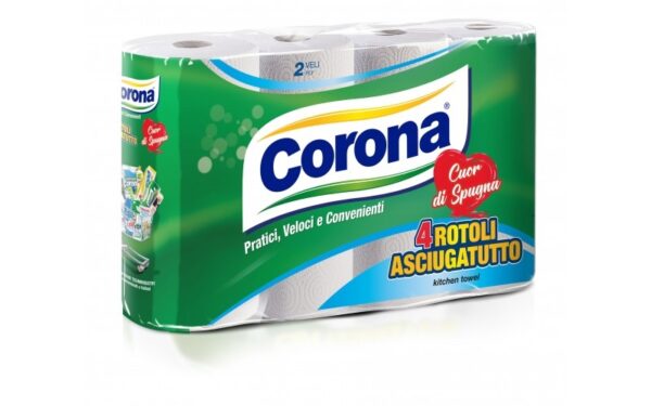 Corona Cuor di Spugna Asciugatutto x 4 Rotoli